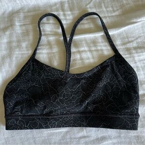 Lululemon Black floral Women's sports bra size 6